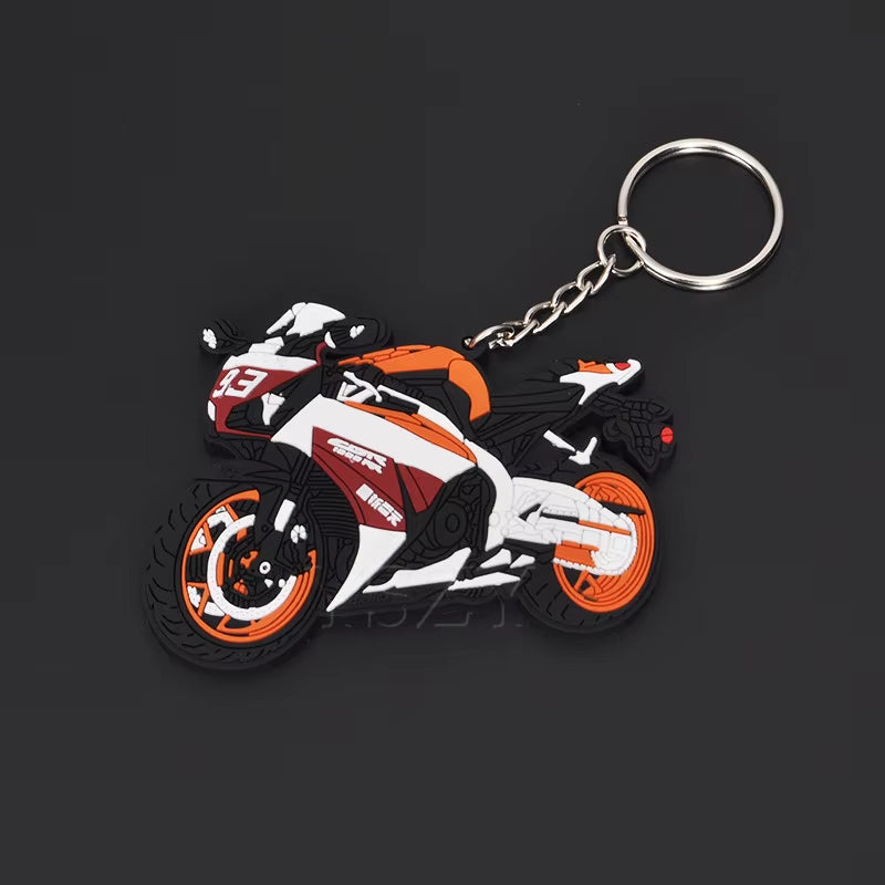 Fashion Motorcycle Model Keychain Key Chain Key Ring Holder Rubber Keyring for Yamaha Honda CBR 93 RR Motor Racing Styling