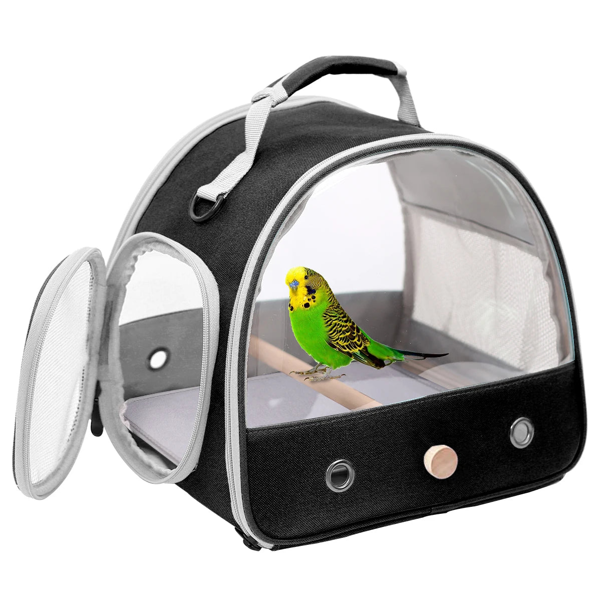 Portable Clear Bird Parrot Transport Cage Breathable Bird Carrier Travel Bag Small Pet Access Window Collapsible Outdoor Bag