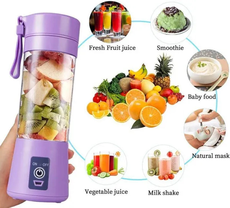 Portable Blender,Personal Blender with USB Rechargeable Mini Fruit Juice Mixer,Personal Size Blender for Smoothies and Shakes Mini Juicer Cup Travel 380Ml,Fruit Juice,Milk