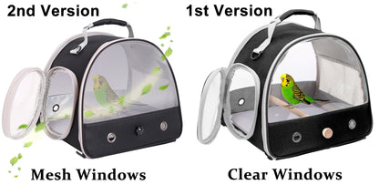 Portable Clear Bird Parrot Transport Cage Breathable Bird Carrier Travel Bag Small Pet Access Window Collapsible Outdoor Bag