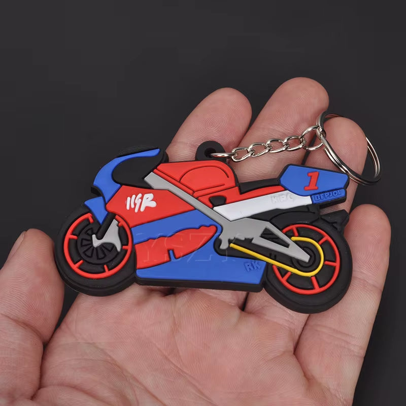 Fashion Motorcycle Model Keychain Key Chain Key Ring Holder Rubber Keyring for Yamaha Honda CBR 93 RR Motor Racing Styling