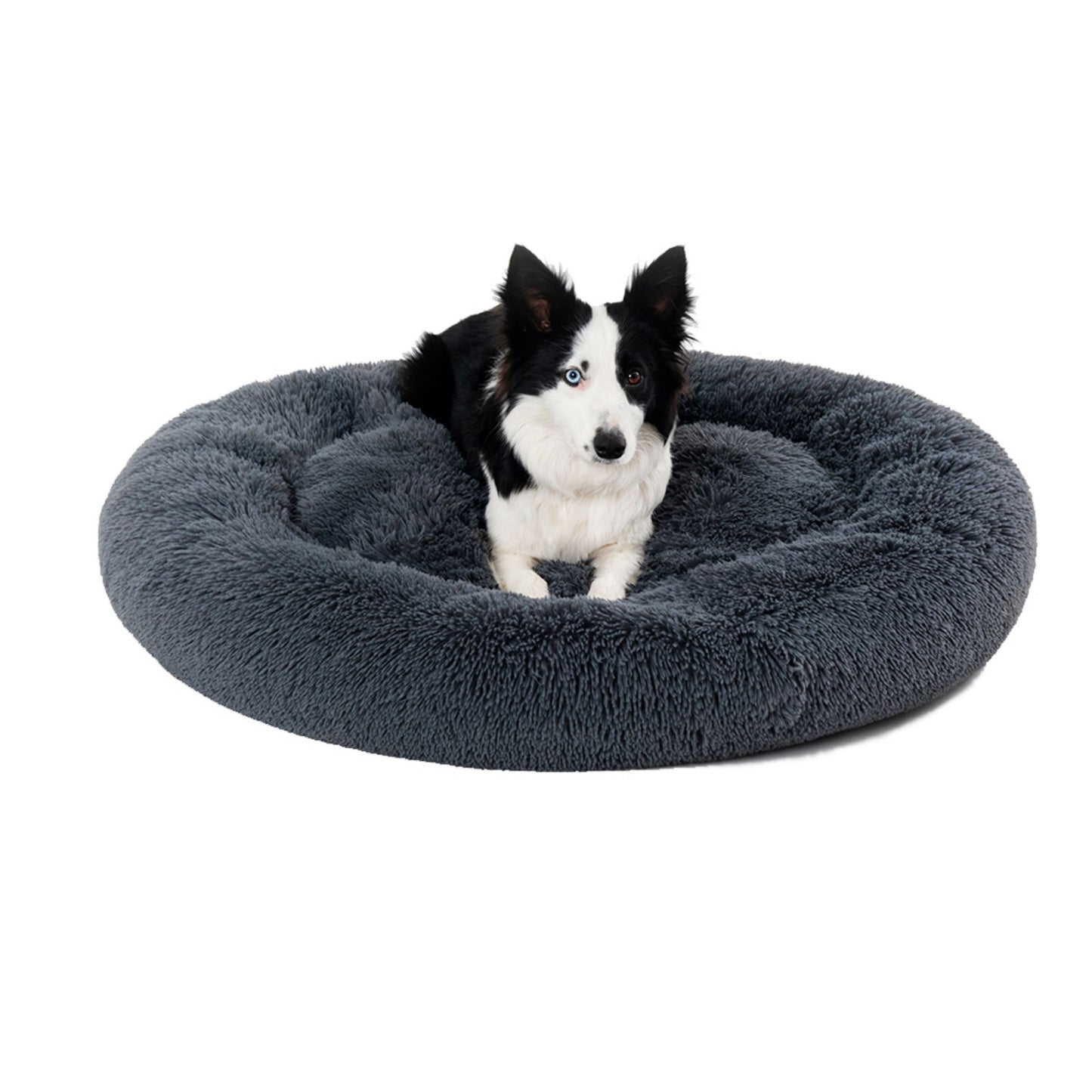 Fluffy Donut Dog Bed Warm Soft Long Plush Pet Cushion Dog House Cat Bed Washable Pet Sofa Mat Calming Samll Large Dog Beds