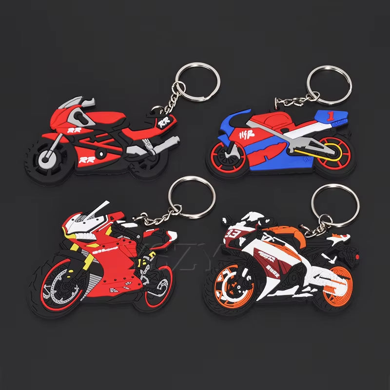 Fashion Motorcycle Model Keychain Key Chain Key Ring Holder Rubber Keyring for Yamaha Honda CBR 93 RR Motor Racing Styling