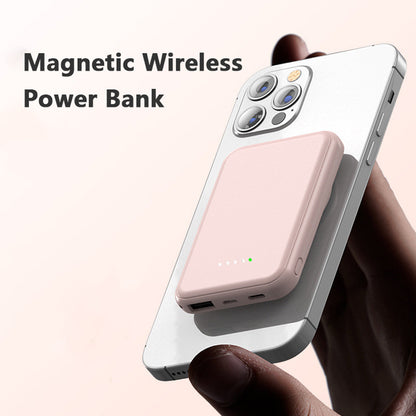 Mini Fast Charging Magnetic Wireless Power Bank 5000 Mah Portable