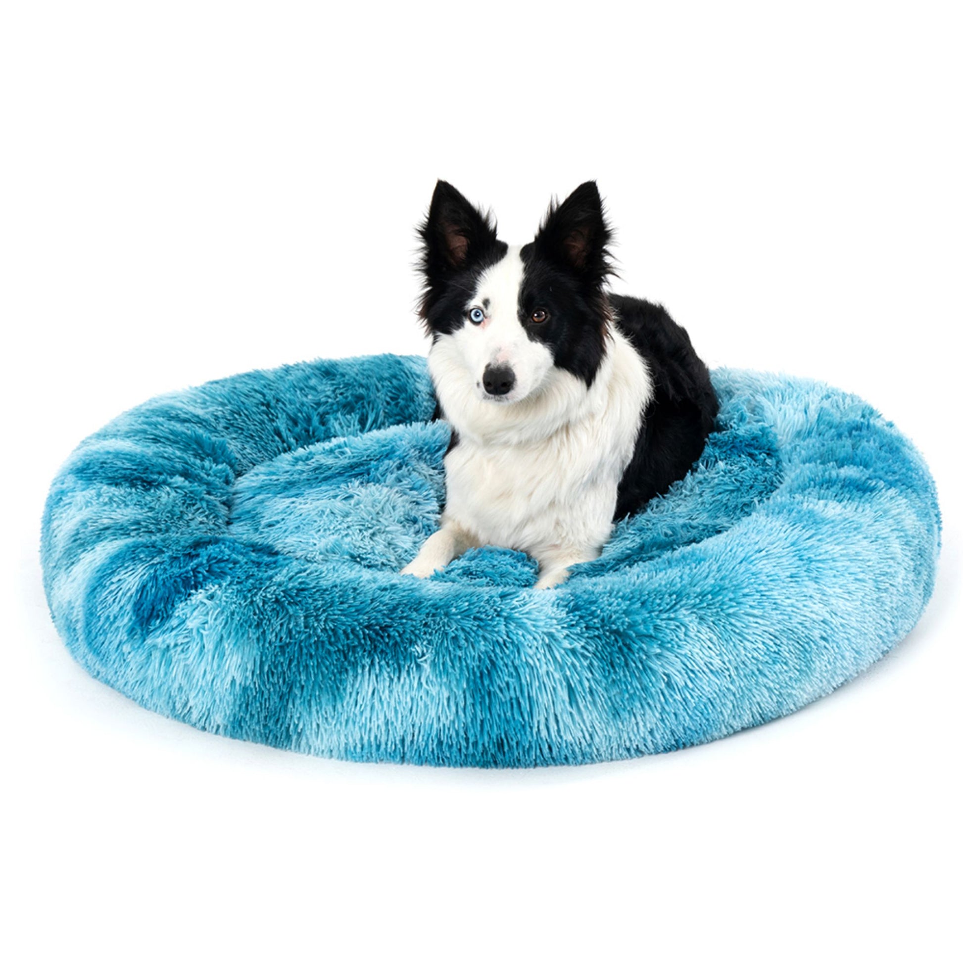 Fluffy Donut Dog Bed Warm Soft Long Plush Pet Cushion Dog House Cat Bed Washable Pet Sofa Mat Calming Samll Large Dog Beds