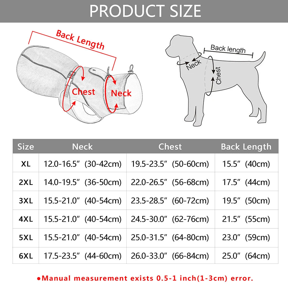 Waterproof Big Dog Clothes Warm Large Dog Coat Jacket Reflective Raincoat Clothing for Medium Large Dogs French Bulldog XL-6XL